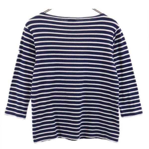 ORCIVAL オーシバル 日本製 ボーダー柄 7分袖 ボートネック Tシャツ 1 白×ネイビー レディース