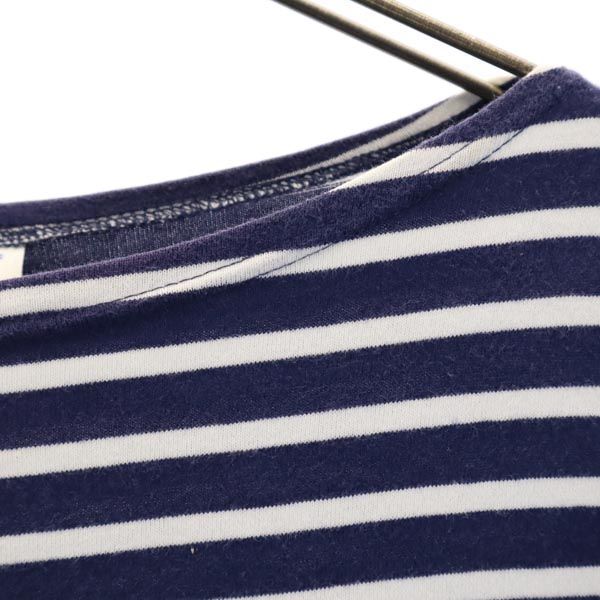ORCIVAL オーシバル 日本製 ボーダー柄 7分袖 ボートネック Tシャツ 1 白×ネイビー レディース