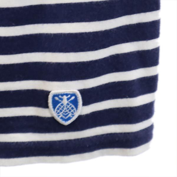 ORCIVAL オーシバル 日本製 ボーダー柄 7分袖 ボートネック Tシャツ 1 白×ネイビー レディース