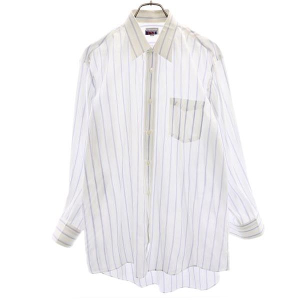 Burberrys バーバリーズ 90s リネンブレンド ストライプ 長袖 シャツ 42 ホワイト系 メンズ