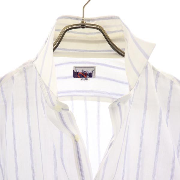 Burberrys バーバリーズ 90s リネンブレンド ストライプ 長袖 シャツ 42 ホワイト系 メンズ