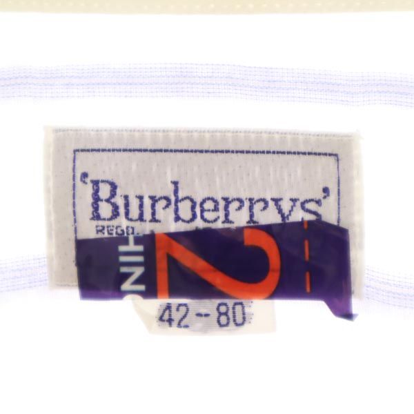 Burberrys バーバリーズ 90s リネンブレンド ストライプ 長袖 シャツ 42 ホワイト系 メンズ