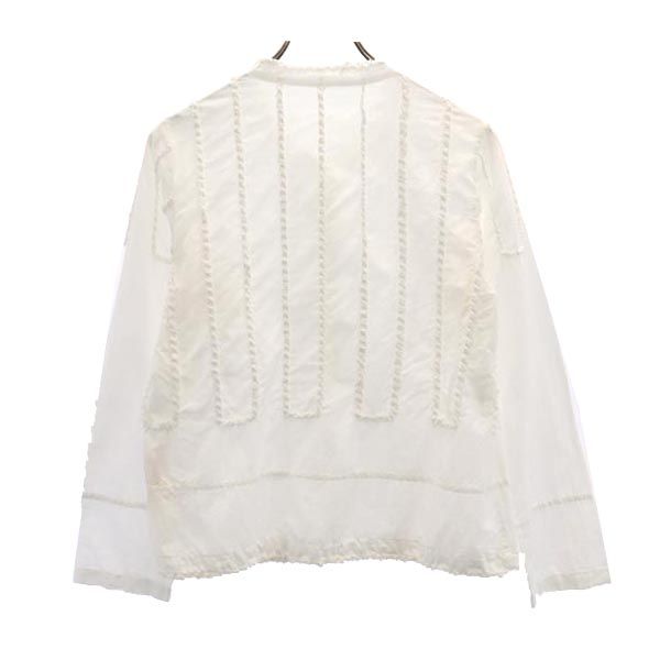 HaaT ISSEY MIYAKE ハート イッセイミヤケ 長袖 バンドカラー シャツ 2 ホワイト系 レディース