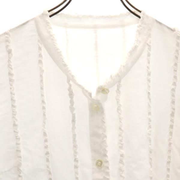 HaaT ISSEY MIYAKE ハート イッセイミヤケ 長袖 バンドカラー シャツ 2 ホワイト系 レディース