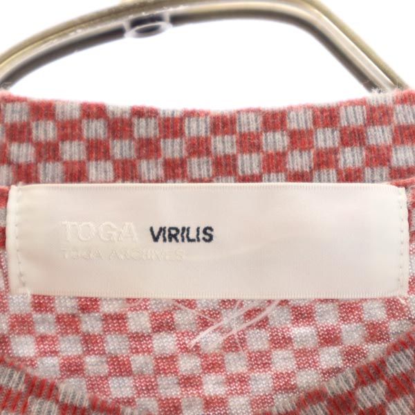 TOGA VIRILIS トーガ ビリリース 長袖 Tシャツ 44 グレー×赤×青 メンズ