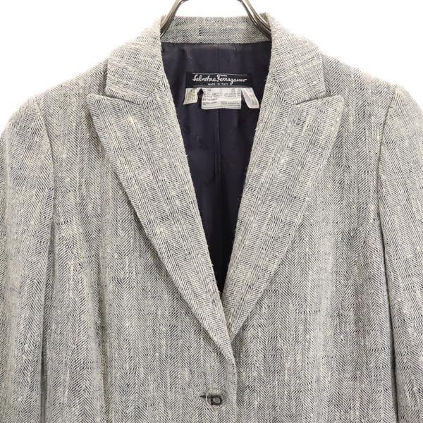 Salvatore Ferragamo サルヴァトーレフェラガモ イタリア製 スカートスーツ 上下 セットアップ 38 黒系 ジャケット レディース