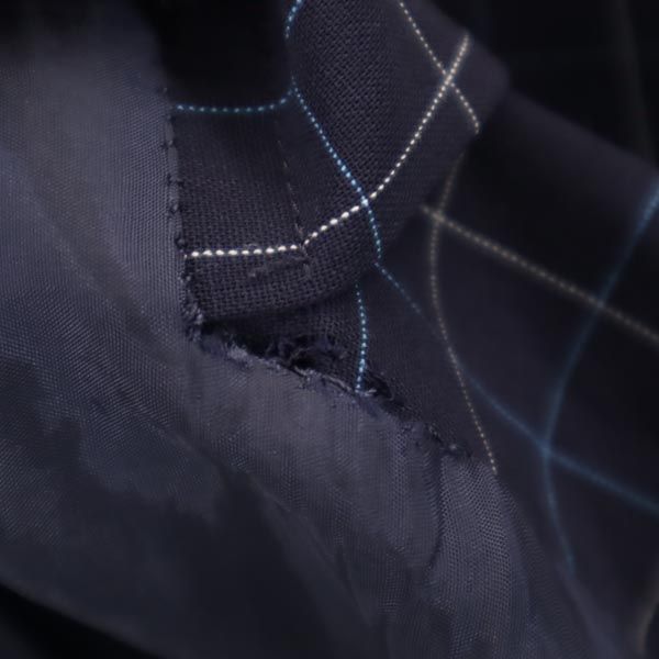 Burberrys バーバリーズ 90s オールド 三陽商会 ウール チェック柄 スカートスーツ 上下 セットアップ 42 ネイビー系 ジャケット レディース