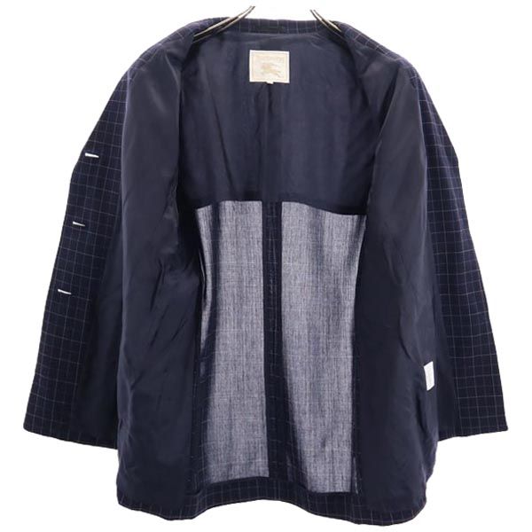 Burberrys バーバリーズ 90s オールド 三陽商会 ウール チェック柄 スカートスーツ 上下 セットアップ 42 ネイビー系 ジャケット レディース