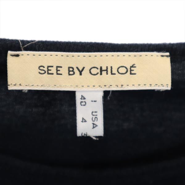 SEE BY CHLOE シーバイクロエ 長袖 Tシャツ F 36 ブラック ロンT レディース