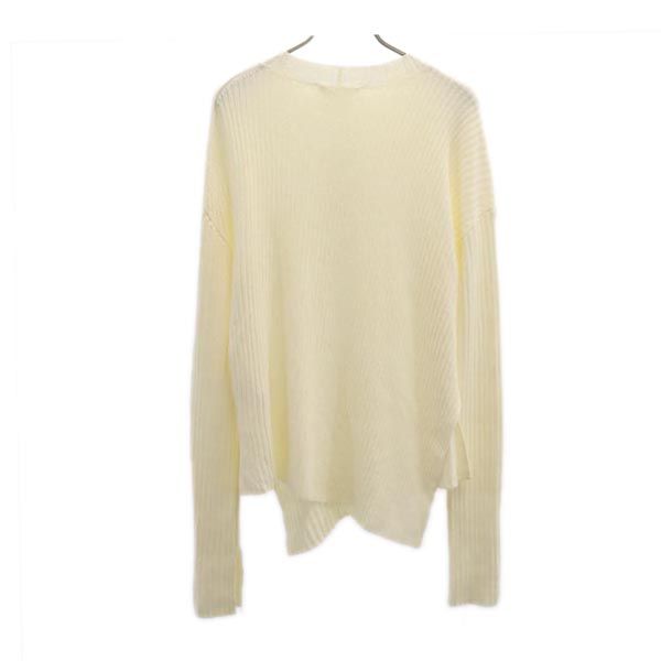 未使用 HELMUT LANG ヘルムートラング 長袖 セーター M ホワイト リブニット レディース