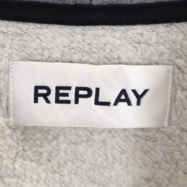 REPLAY リプレイ 長袖 スウェットパーカー XS グレー系 プルオーバー スパンコール 裏起毛 メンズ