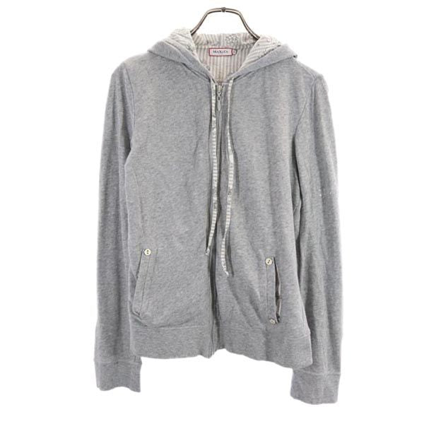 MAX&CO マックスアンドコー 長袖 スウェット ジップパーカー M グレー系 レディース