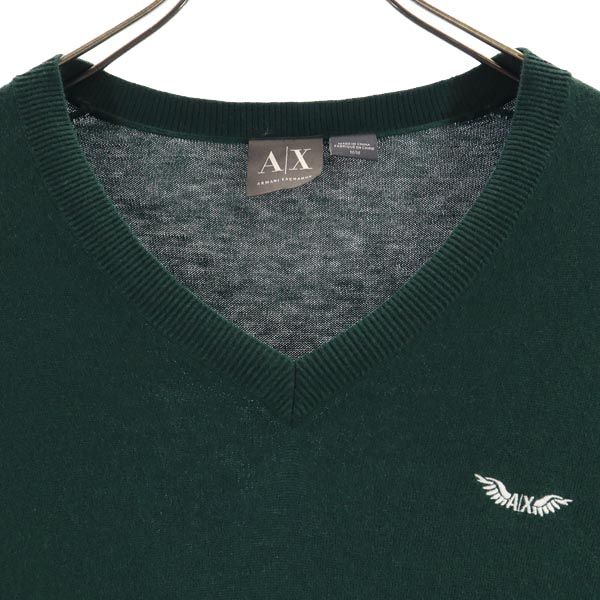 ARMANI EXCHANGE アルマーニエクスチェンジ 長袖 Vネック セーター M グリーン系 ニット メンズ
