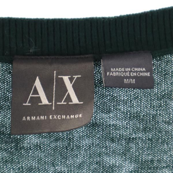 ARMANI EXCHANGE アルマーニエクスチェンジ 長袖 Vネック セーター M グリーン系 ニット メンズ