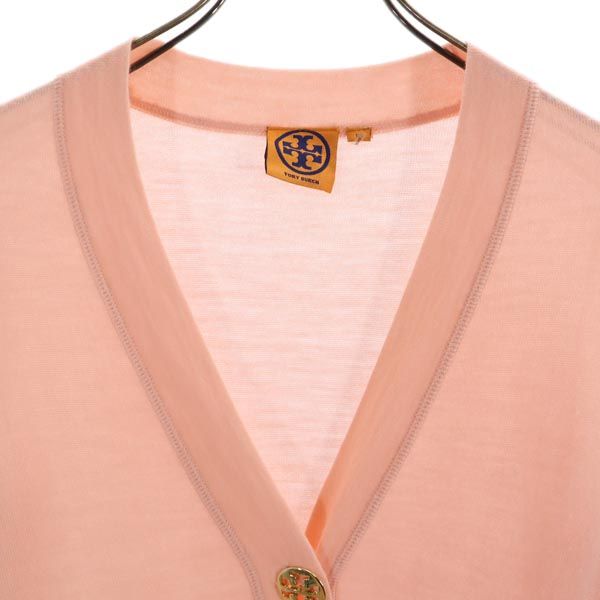 Tory Burch トリーバーチ ウール 長袖 ニット カーディガン XS ピンク系 レディース