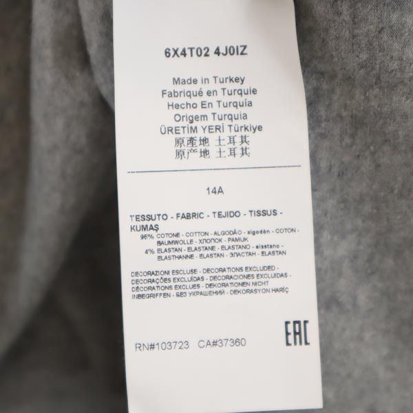 ARMANI JUNIOR アルマーニジュニア 長袖 Tシャツ 14A165cm グレー系 ロンT キッズ