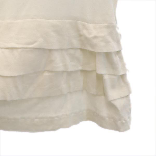 tricot COMME des GARCONS トリココムデギャルソン 2016年 リネンブレンド 7分袖 フリル カットソー M ホワイト系 レディース