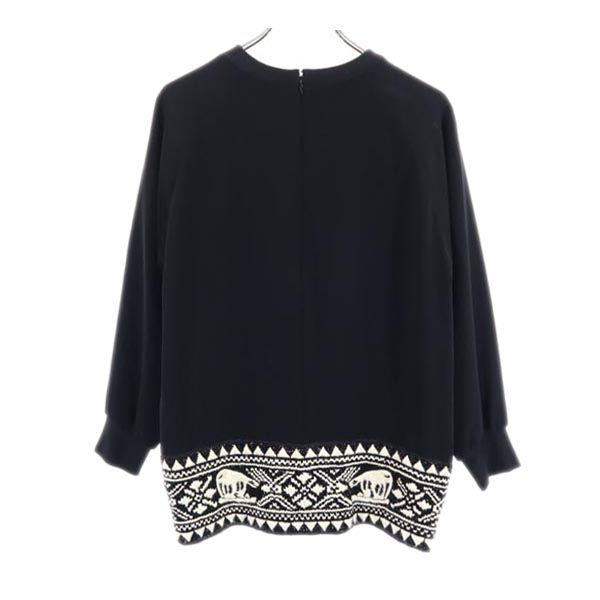 Y's ワイズ 日本製 長袖 カットソー ブラック系 バックジップ レディース