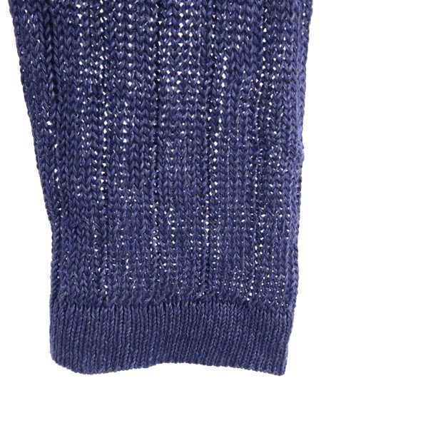 Tory Burch トリーバーチ リネン 長袖 ニット パーカー XS ネイビー系 レディース