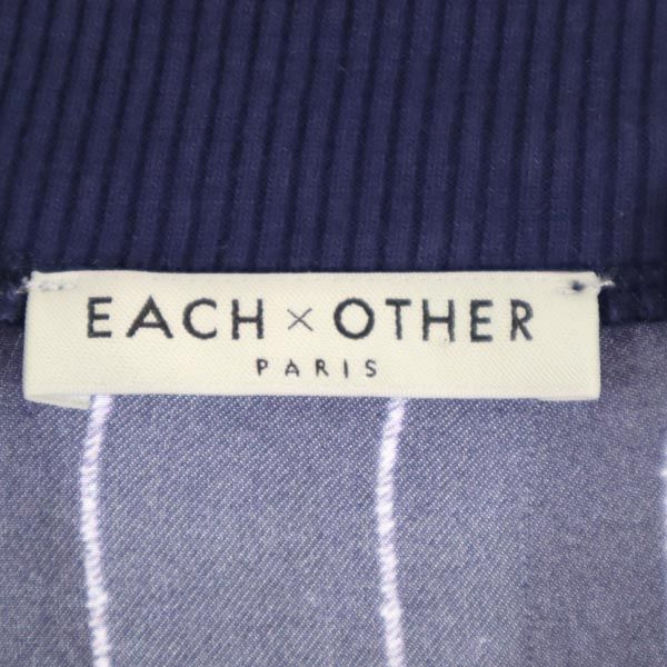 EACH×OTHER イーチアザー シルク ストライプ 長袖 チュニック S ネイビー系 レディース