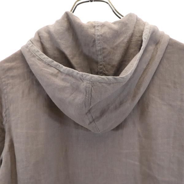 GAP ギャップ オールド リネン プルオーバー ジャケット XS グレー系 フード レディース