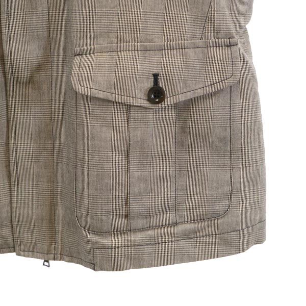 PS Paul Smith ピーエスポールスミス リネンブレンド チェック柄 ジャケット M ブラック系 メンズ