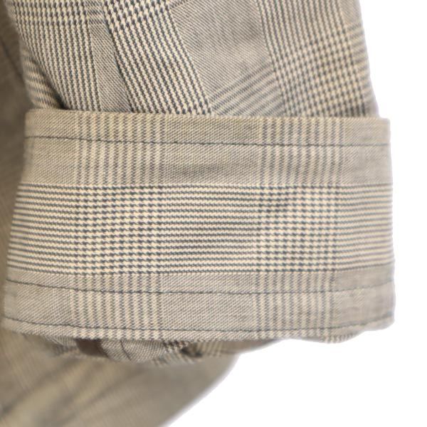 PS Paul Smith ピーエスポールスミス リネンブレンド チェック柄 ジャケット M ブラック系 メンズ