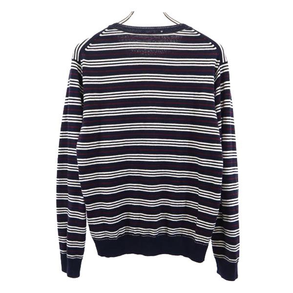 BURBERRY バーバリー ボーダー 長袖 リバーシブル セーター ネイビー×カーキ ニット メンズ