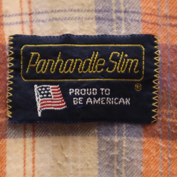 Parhardle Slim 90s オールド チェック 長袖 ウエスタンシャツ パープル系 メンズ