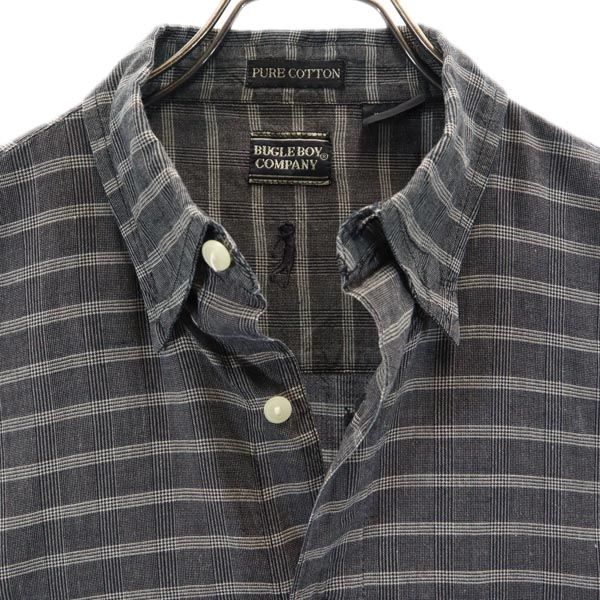 BUGLE BOY ビューグルボーイ オールド チェック 長袖 ボタンダウンシャツ M グレー系 メンズ