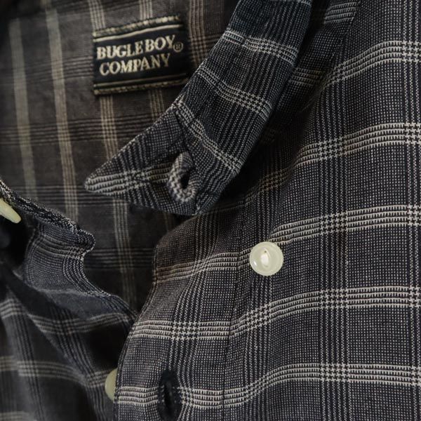 BUGLE BOY ビューグルボーイ オールド チェック 長袖 ボタンダウンシャツ M グレー系 メンズ