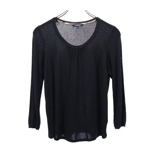 BURBERRY バーバリー 三陽商会 シルク 長袖 カットソー 2 黒系 レディース
