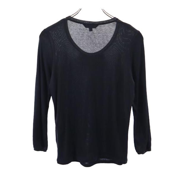 BURBERRY バーバリー 三陽商会 シルク 長袖 カットソー 2 黒系 レディース