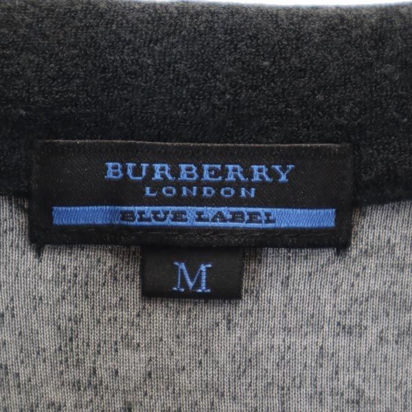 BURBERRY BLUE LABEL バーバリーブルーレーベル 三陽商会 日本製 半袖 パイル地 ジップパーカー M 黒 メンズ