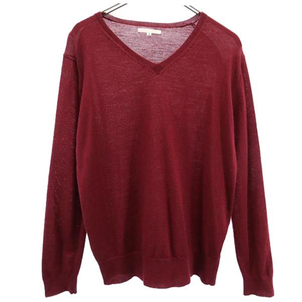 DISCOVERED ディスカバード ウール Vネック Vネック セーター 1 レッド系 ニット メンズ