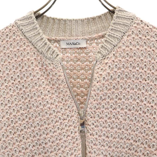 MAX&CO マックスアンドコー ラメジップ ジャケット M ピンク系 ブルゾン レディース