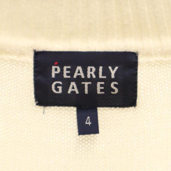 PEARLY GATES パーリーゲイツ 日本製 ゴルフ 長袖 ハーフジップ セーター 4 ホワイト系 ニット メンズ