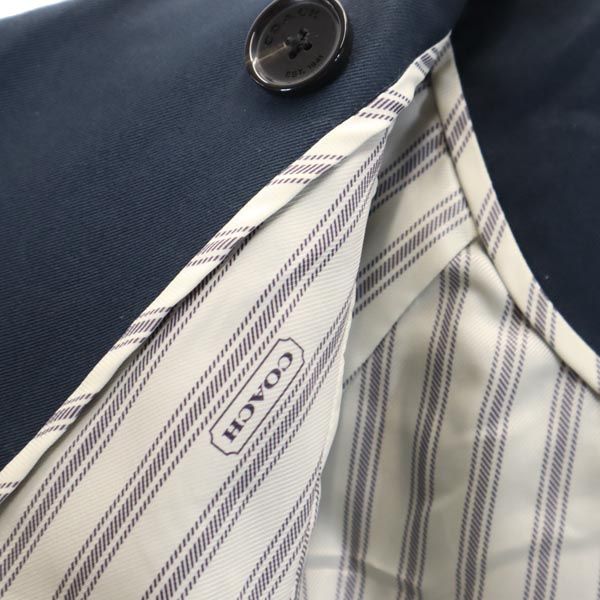 コーチ トレンチコート S ネイビー COACH ウエストベルト レディース