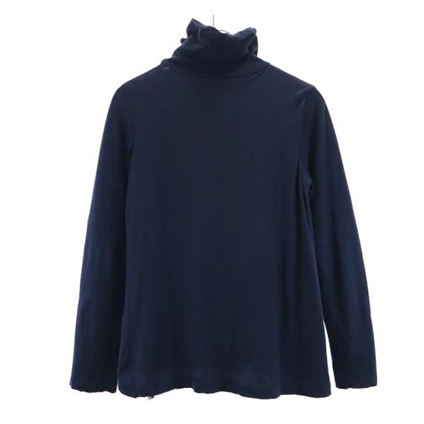 sacai luck サカイラック 長袖 タートルネック カットソー 2 ネイビー 裏チュール レディース