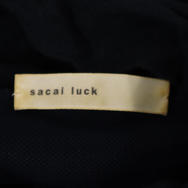 sacai luck サカイラック 長袖 タートルネック カットソー 2 ネイビー 裏チュール レディース