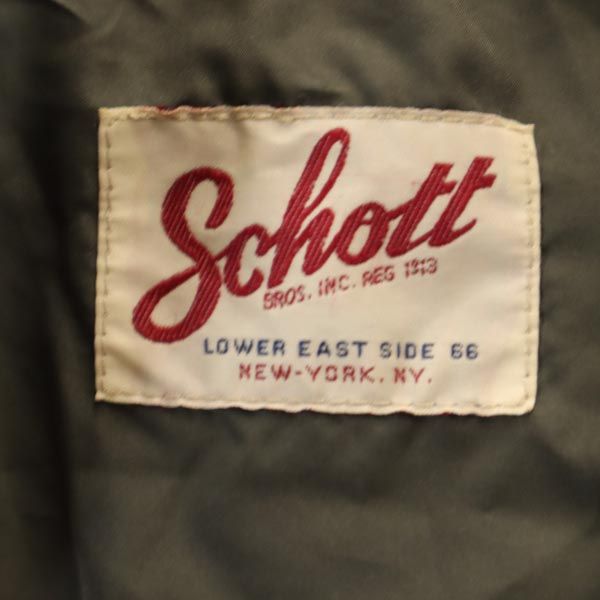 ショット ミリタリージャケット S カーキ schott 薄中綿入 レディース