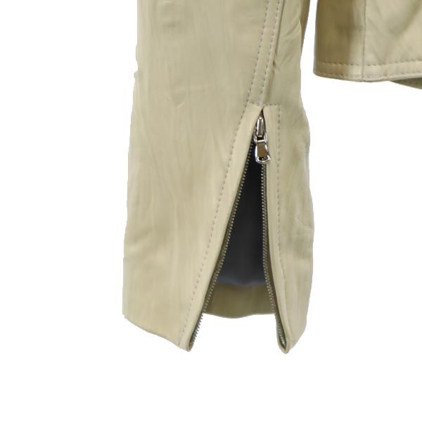 NORTH BEACH ノースビーチ ラムスキン レザージャケット S(44) アイボリー 羊革 レディース