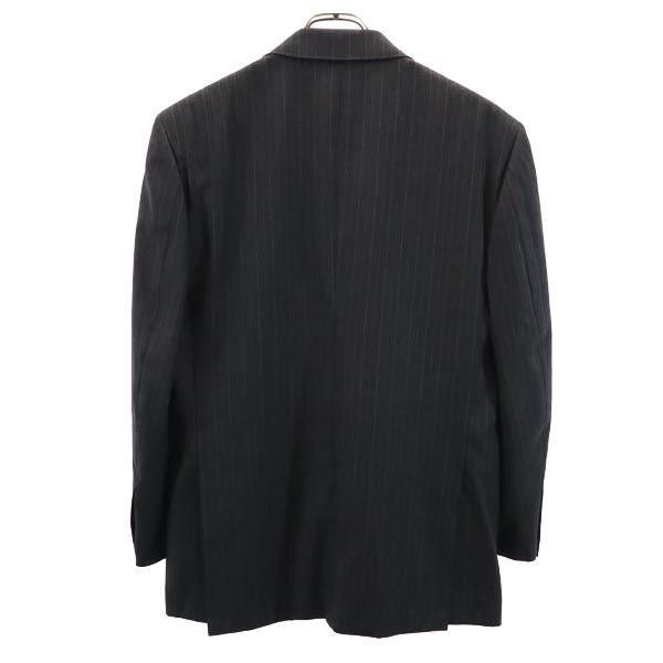 LANVIN ランバン 日本製 ウール ストライプ柄 テーラードジャケット R46-44 グレー系 メンズ