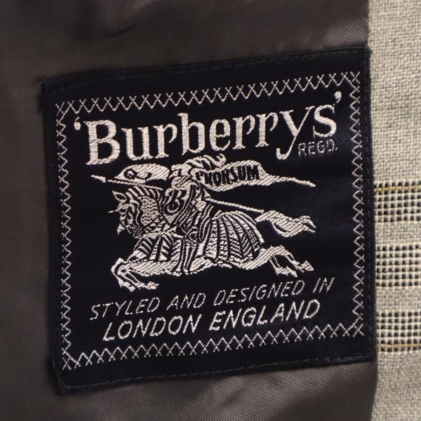 Burberrys バーバリーズ 90s オールド ウール チェック柄 テーラードジャケット 165-90-78 グレー系 メンズ