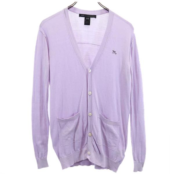 MARC BY MARC JACOBS マークバイマークジェイコブス シルクブレンド 長袖 ニット カーディガン XS パープル系 メンズ