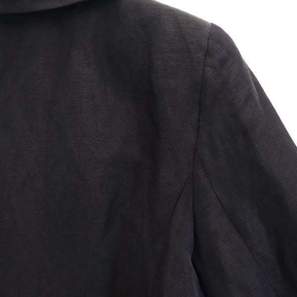 Emporio Armani エンポリオアルマーニ リネンブレンド ジャケット 44 ブラック レディース