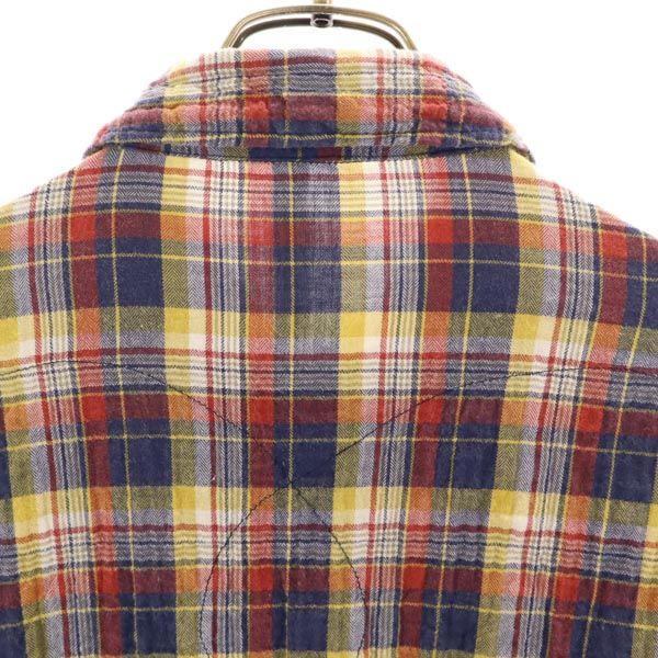 glamb グラム 日本製 長袖 シワ加工 ガーゼ生地 チェックシャツ 1 メンズ