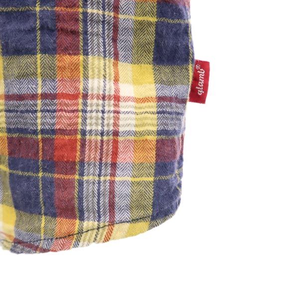 glamb グラム 日本製 長袖 シワ加工 ガーゼ生地 チェックシャツ 1 メンズ