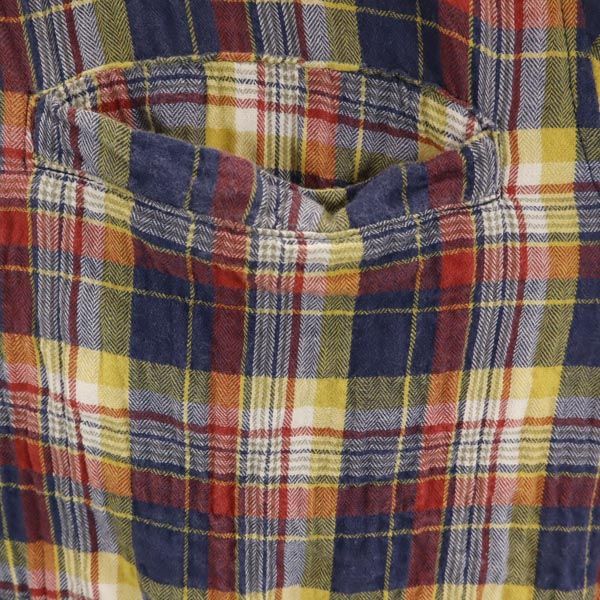 glamb グラム 日本製 長袖 シワ加工 ガーゼ生地 チェックシャツ 1 メンズ