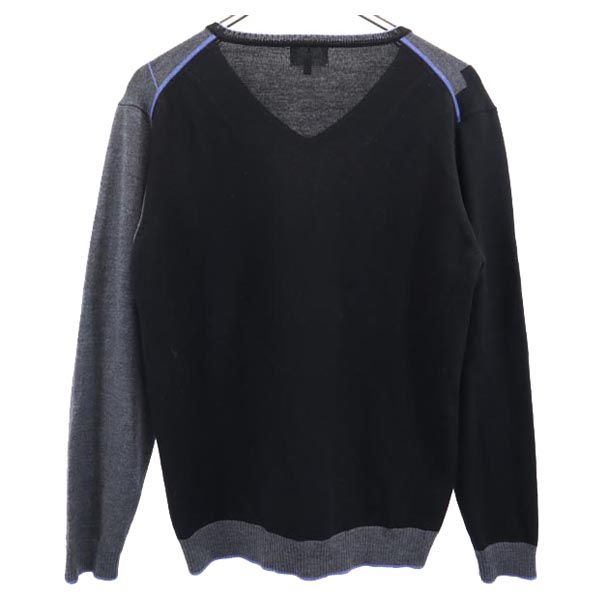 LANVIN en Bleu ランバンオンブルー 長袖 Vネック セーター 48 グレー ニット レディース